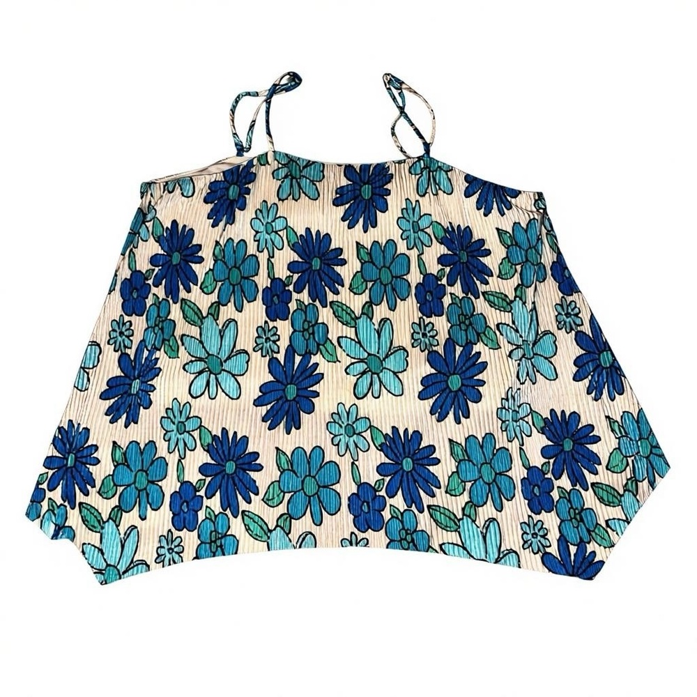 Kids Floral Blue and Cream Tank Top